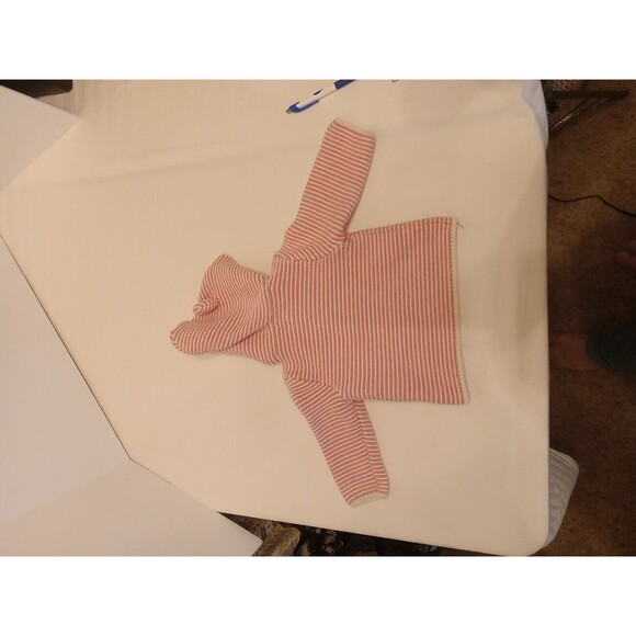 Baby Gap Garter Sweater Cardigan Pink White Striped Girls Size 12-18 Months - Picture 5 of 8